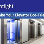 blue and white title graphic "How to Make Your Elevator Eco-Friendly"